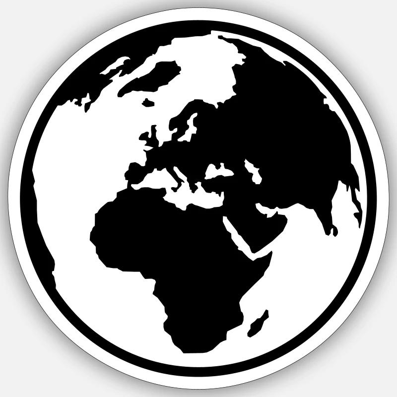 Monde - Sticker taille S (10 x 10 cm) - blanc mat