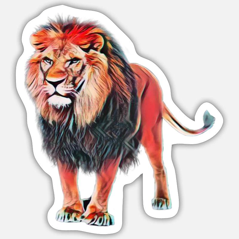 Lion - Sticker taille S (10 x 10 cm) - blanc mat