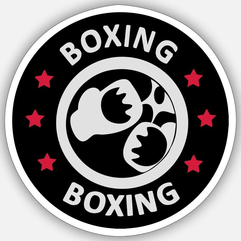 Boxing - Sticker taille S (10 x 10 cm) - blanc mat