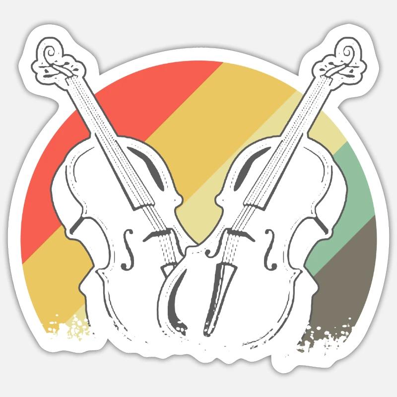 Violoncelle - Sticker taille S (10 x 10 cm) - blanc mat