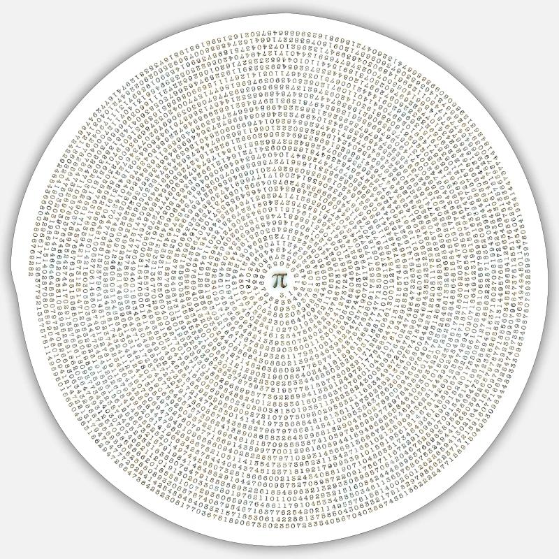 Pi mathematics gift math spiral circle irrational - Sticker size S (10 x 10 cm) - white matte