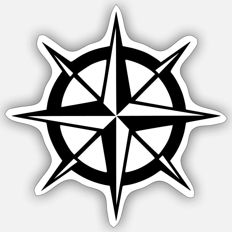 Compass - Sticker size S (10 x 10 cm) - white matte