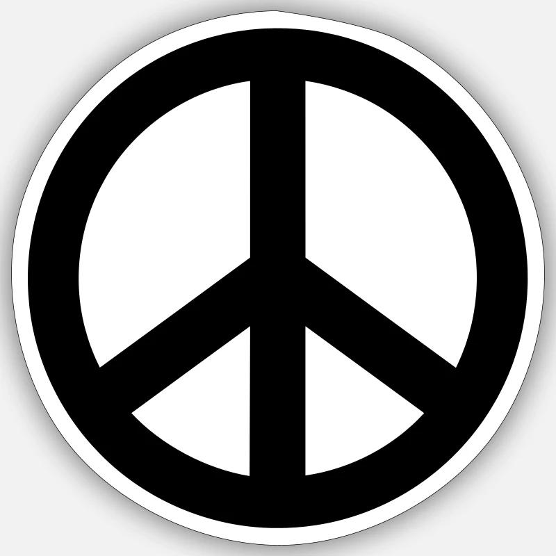 Peace - Sticker taille S (10 x 10 cm) - blanc mat