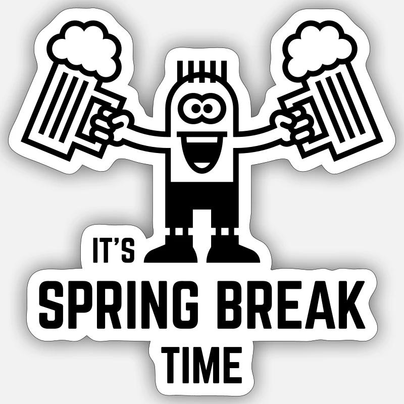 C’est la semaine de relâche (Bière / 1C) Sticker taille S (10 x 10 cm)