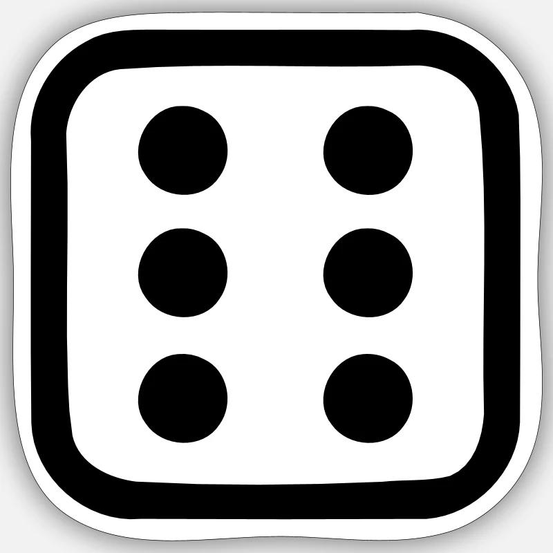 Dice - Sticker size S (10 x 10 cm) - white matte