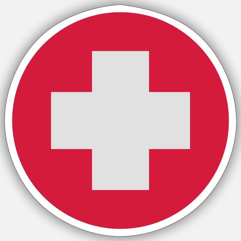 Cross - Sticker size S (10 x 10 cm) - white matte