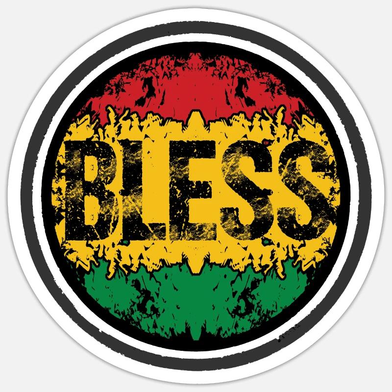 Rastafarian Floral Pattern Sticker size S (10 x 10 cm)