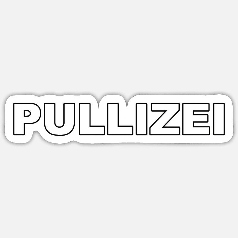 pullizei - Sticker Größe S (10 x 10 cm) - Mattweiß