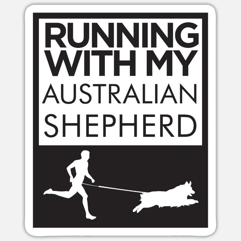 Australischer Schäferhund Hunderasse - Sticker Größe S (10 x 10 cm) - Mattweiß