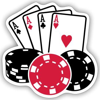 Poker - Sticker Größe S (10 x 10 cm) - Mattweiß - Vorne