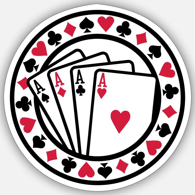 Poker - Sticker taille S (10 x 10 cm) - blanc mat