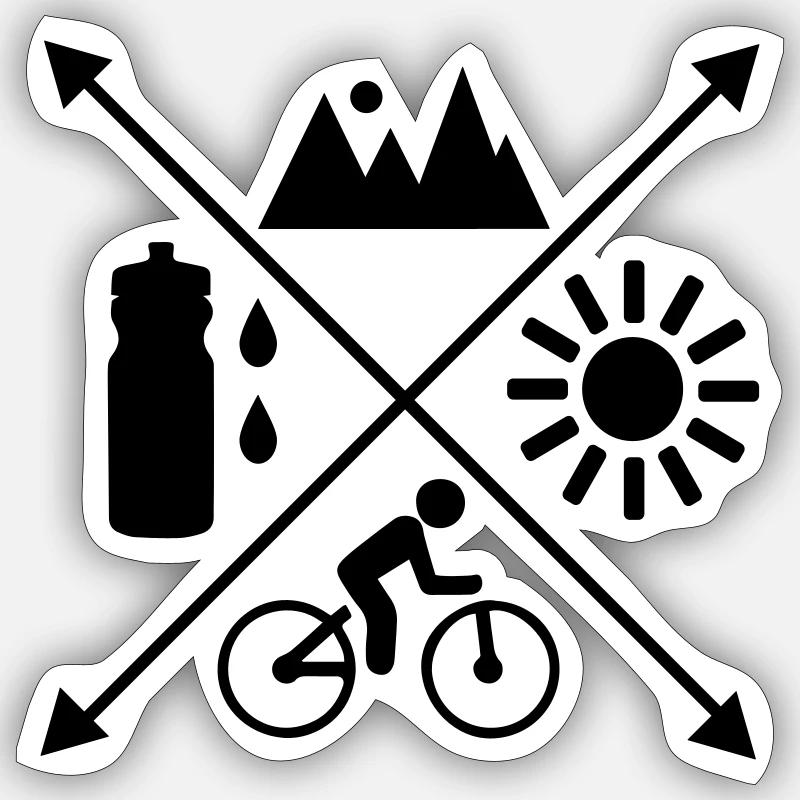 Cyclisme - Sticker taille S (10 x 10 cm) - blanc mat
