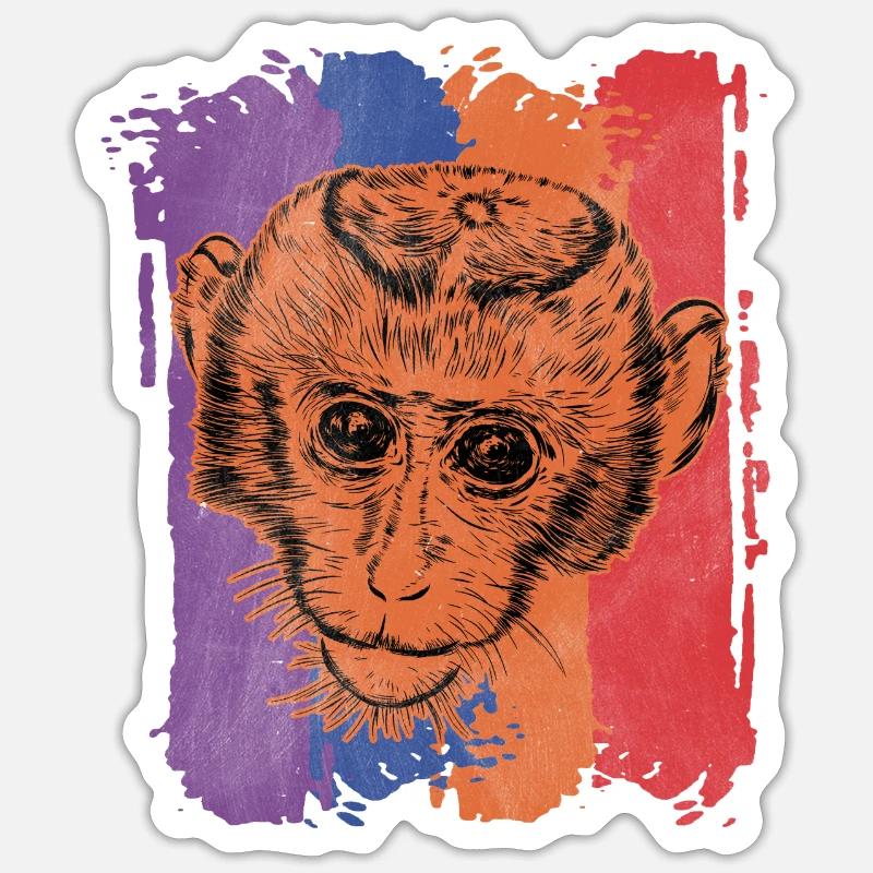Monkey monkeys Sticker size S (10 x 10 cm)