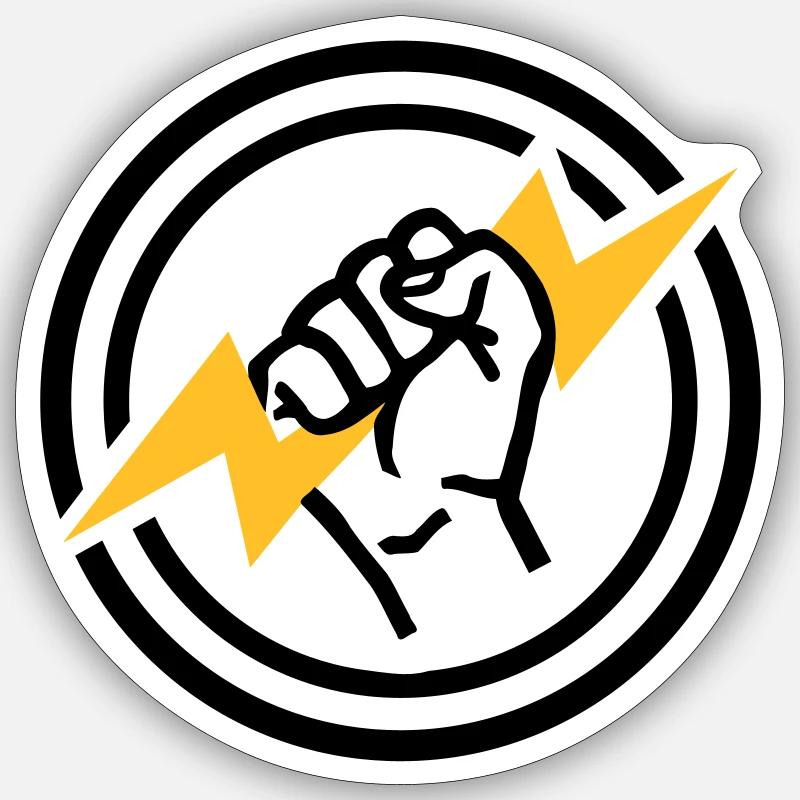 Blitz - Sticker Größe S (10 x 10 cm) - Mattweiß