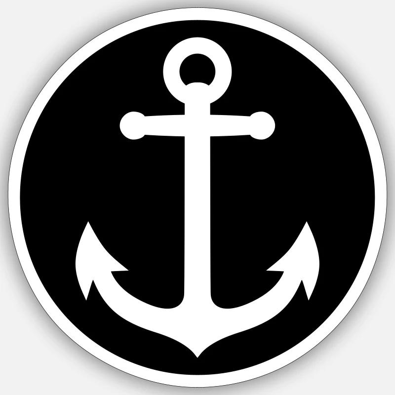 anchor ancre - Sticker taille S (10 x 10 cm) - blanc mat