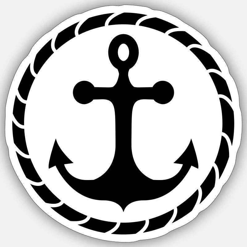 Anker - Sticker Größe S (10 x 10 cm) - Mattweiß