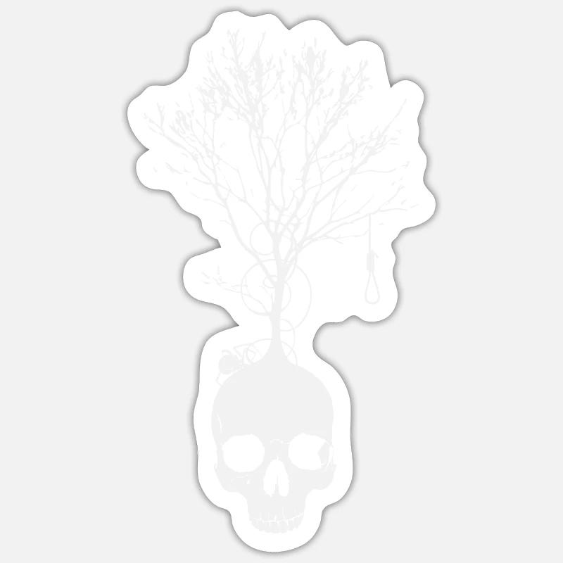 Totenbaum - Sticker Größe S (10 x 10 cm) - Mattweiß