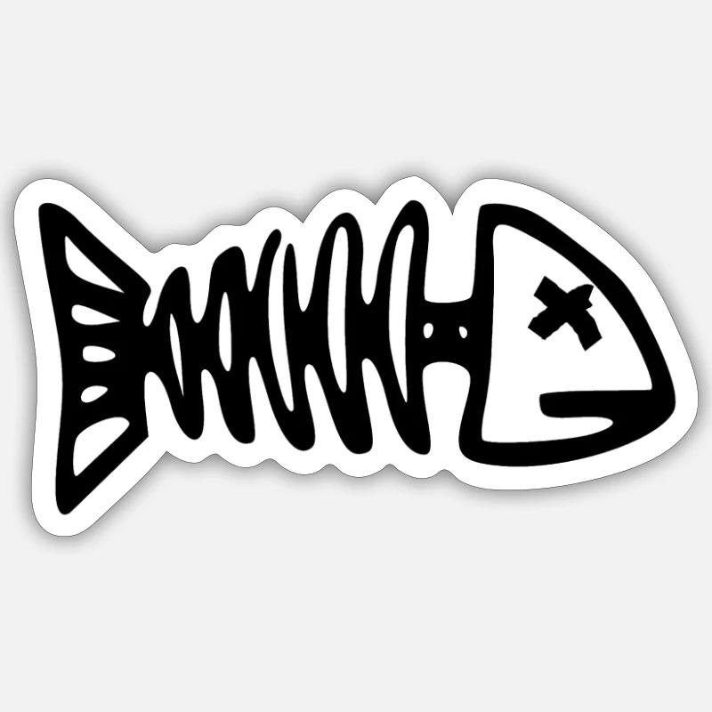 Fischgräte - Sticker Größe S (10 x 10 cm) - Mattweiß