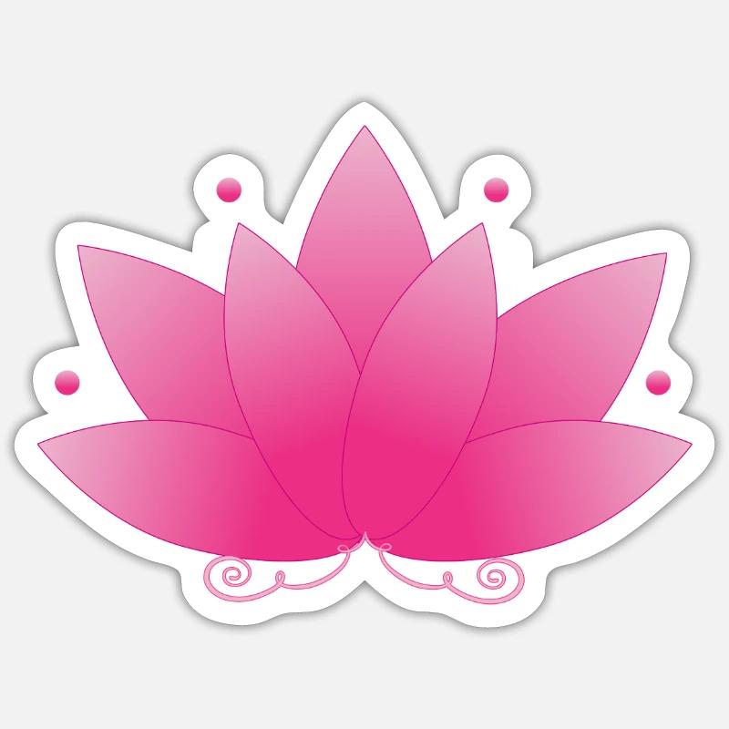 fleur de lotus - Sticker taille S (10 x 10 cm) - blanc mat