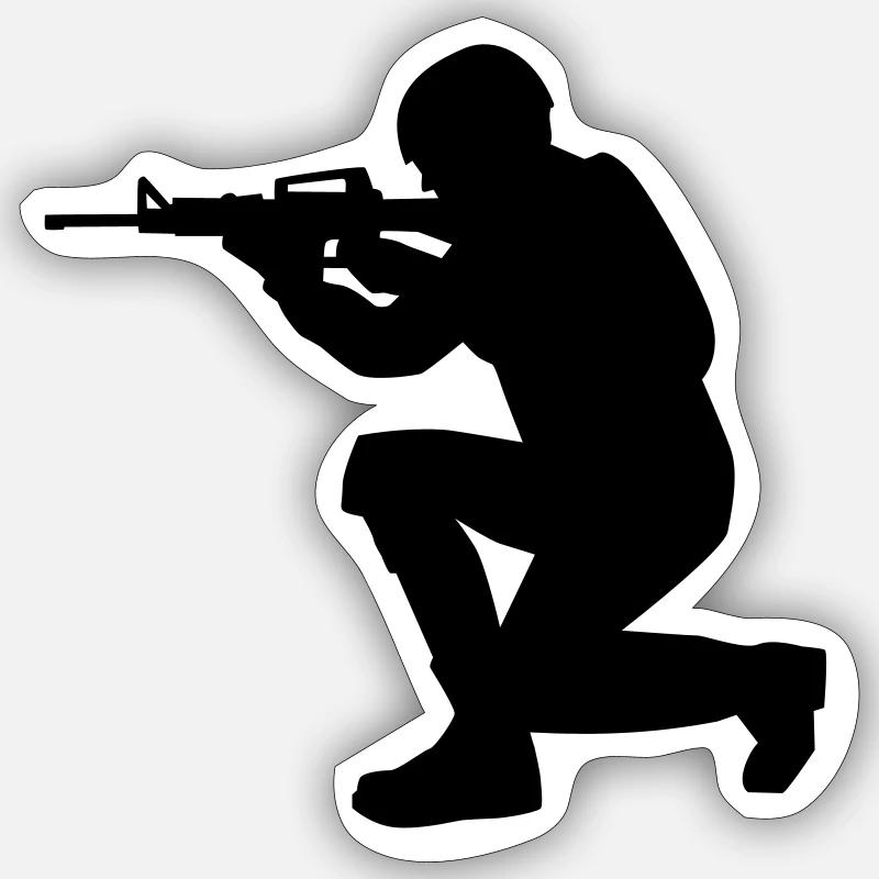 Soldier - Sticker size S (10 x 10 cm) - white matte