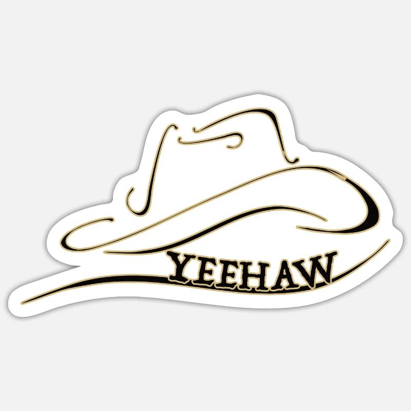 Yeehaw - Sticker taille S (10 x 10 cm) - blanc mat
