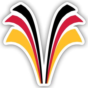 Streifen Linien Flagge Deutschland - Sticker Größe S (10 x 10 cm) - Mattweiß - Vorne