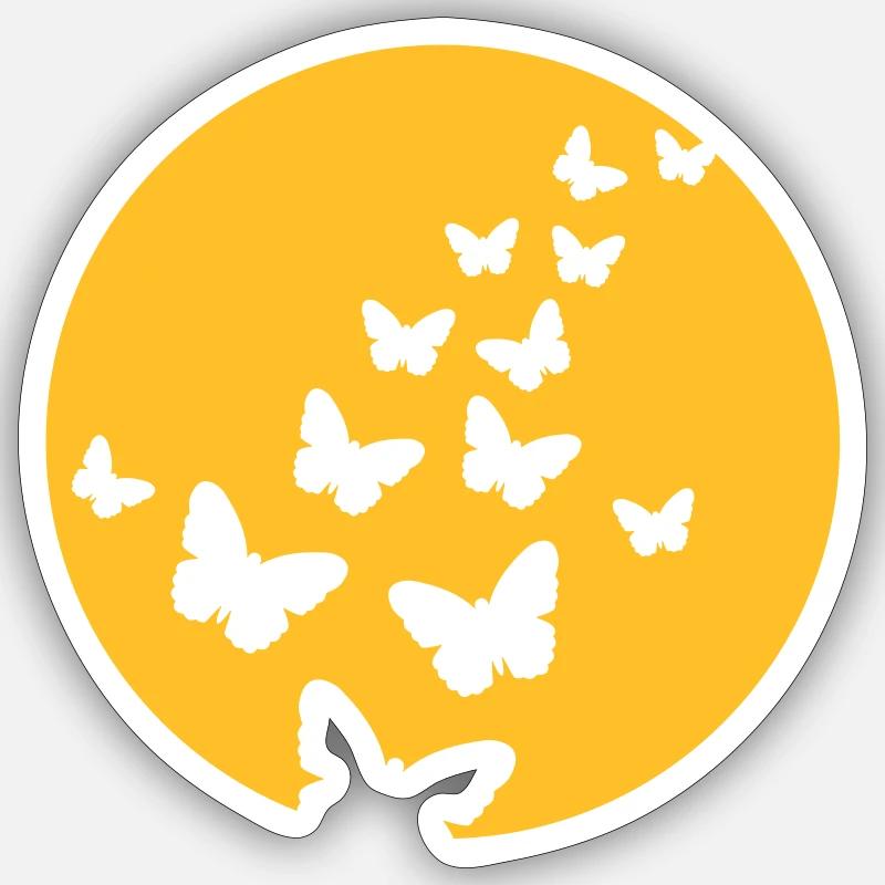 Schmetterlinge - Sticker Größe S (10 x 10 cm) - Mattweiß