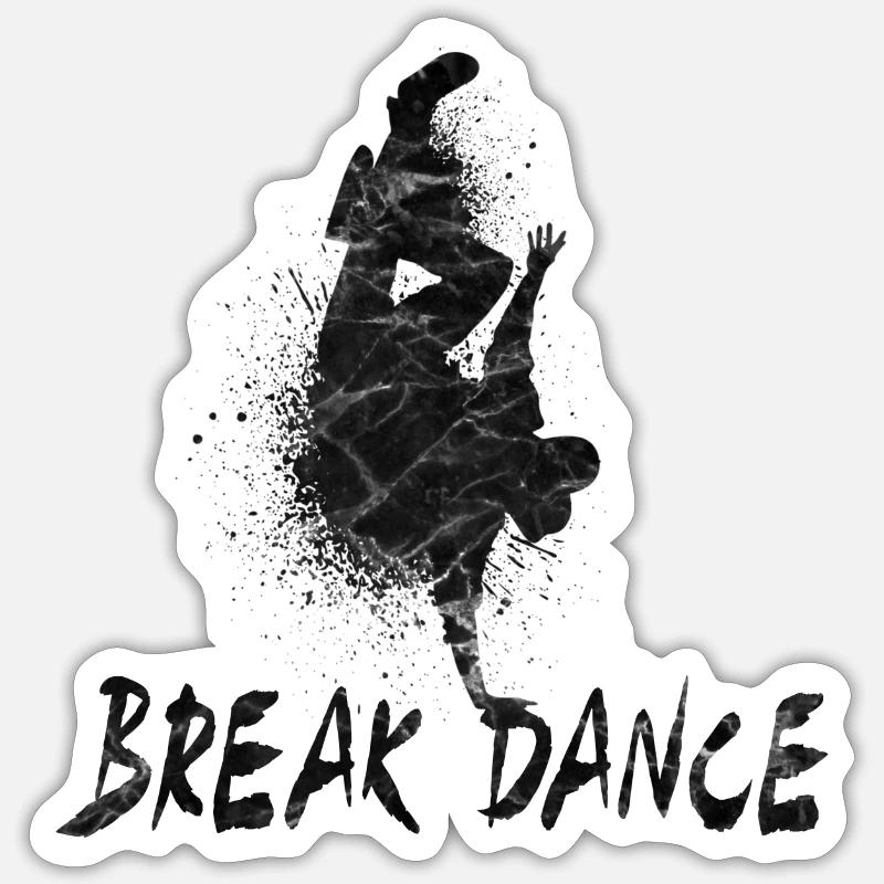 Break Dance / Geschenk Tanzen Breakdance Hip Hop - Sticker Größe S (10 x 10 cm) - Mattweiß