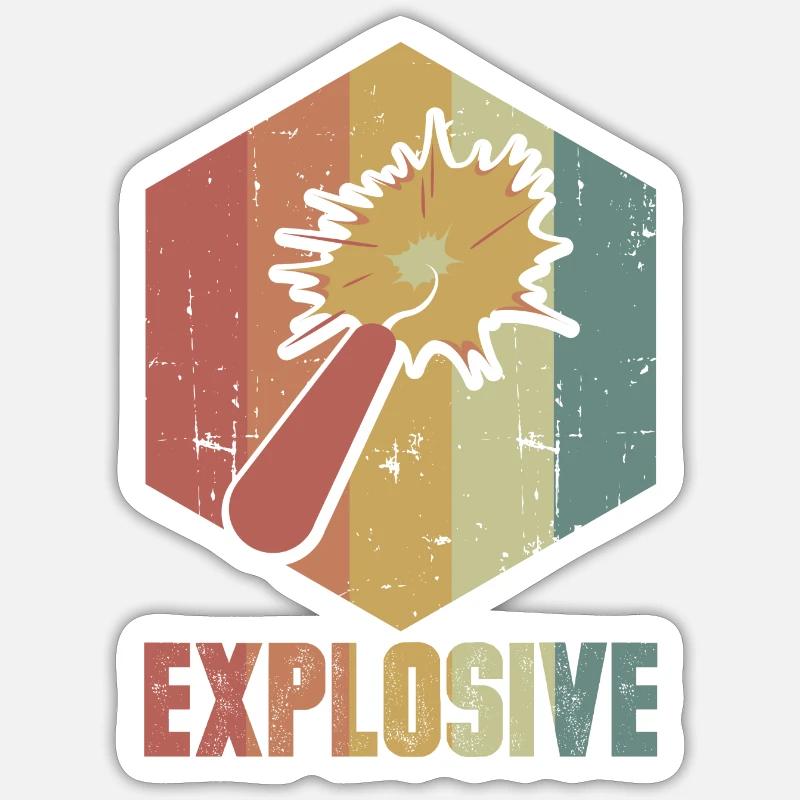 Dynamite Explosion Retro Cool Gift - Sticker size S (10 x 10 cm) - white matte
