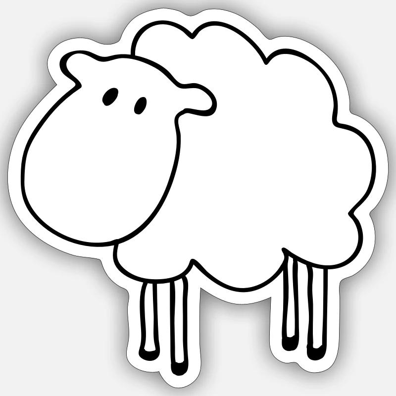 sheep - Sticker size S (10 x 10 cm) - white matte
