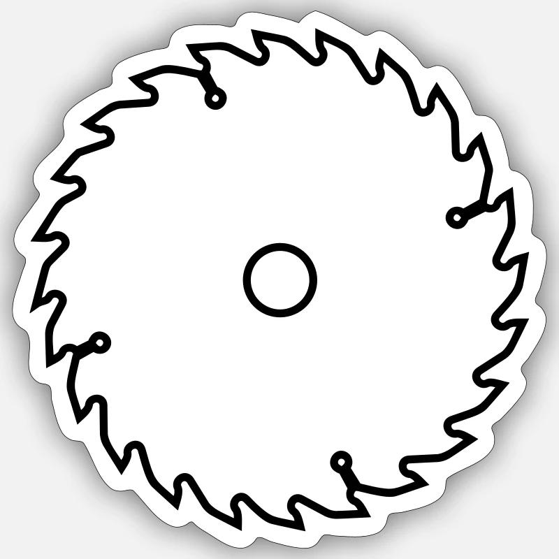 Sägeblatt - hacksaw blade - Sticker Größe S (10 x 10 cm) - Mattweiß