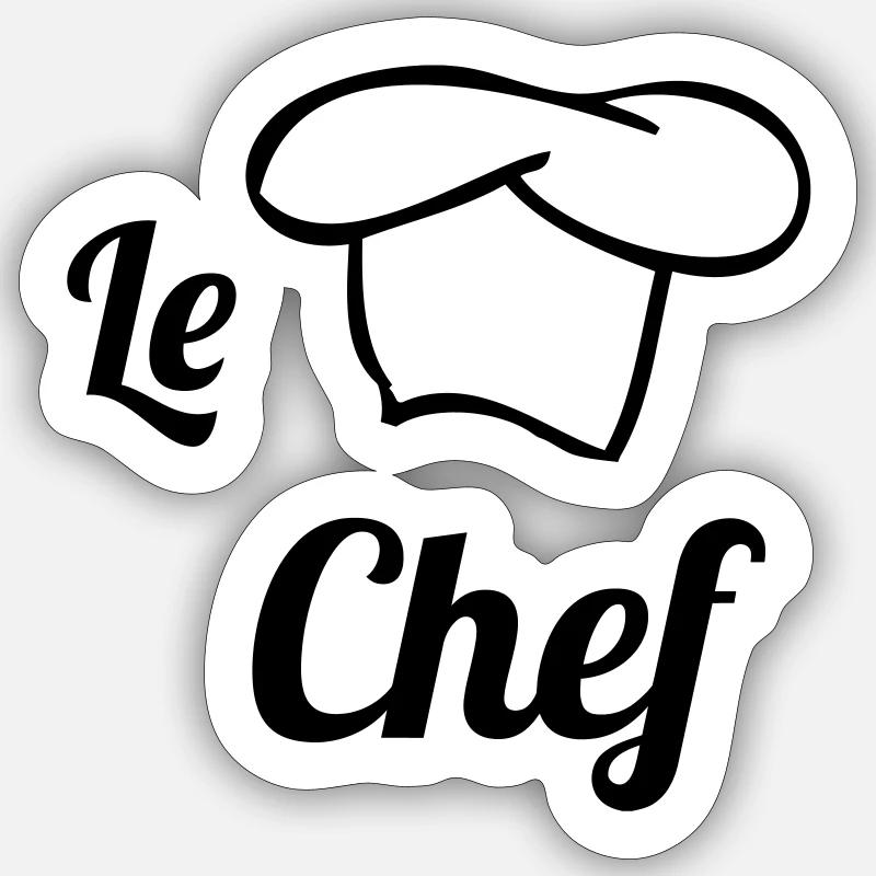 Le Chef - Sticker Größe S (10 x 10 cm) - Mattweiß