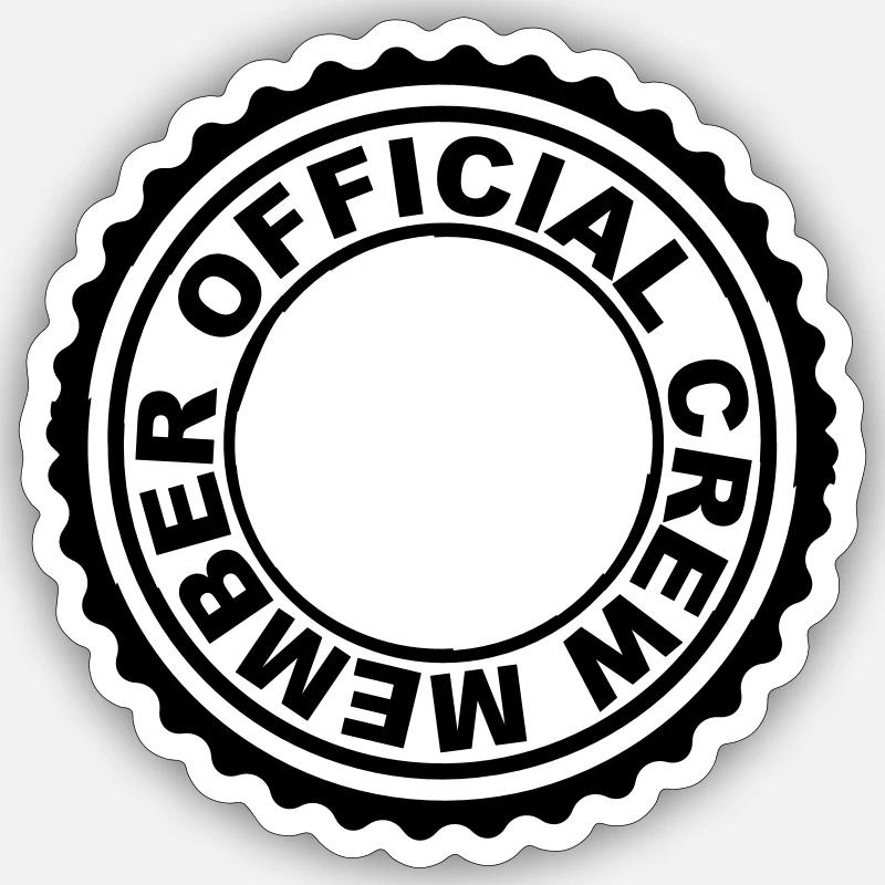 Stempel membres équipage officiel - Sticker taille S (10 x 10 cm) - blanc mat