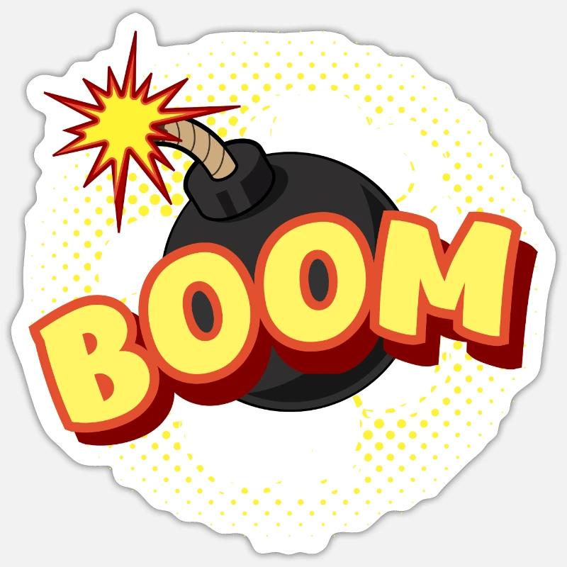 Cadeau de dessin animé bombe bombe dessin animé - Sticker taille S (10 x 10 cm) - blanc mat