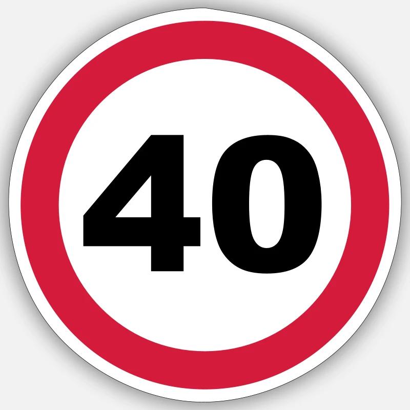 40 Geburtstag - Sticker Größe S (10 x 10 cm) - Mattweiß