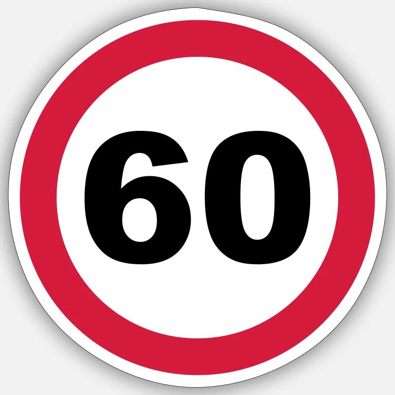 60 Geburtstag - Sticker Größe S (10 x 10 cm) - Mattweiß