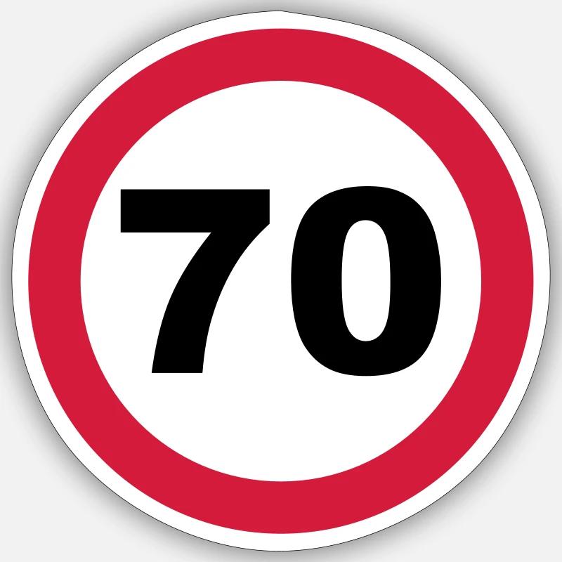 70 Geburtstag - Sticker Größe S (10 x 10 cm) - Mattweiß