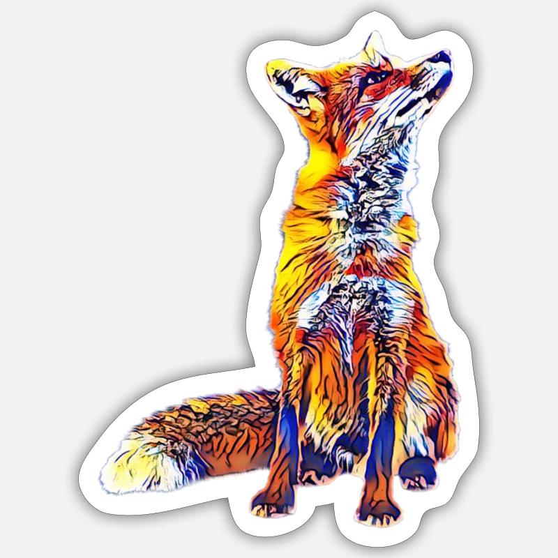 Fuchs - Sticker Größe S (10 x 10 cm) - Mattweiß