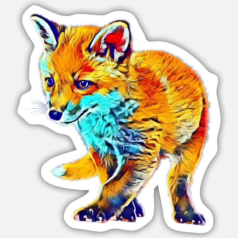 Fuchs - Sticker Größe S (10 x 10 cm) - Mattweiß