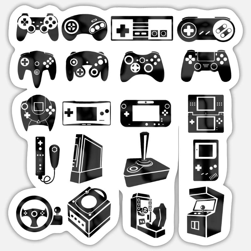 video game console - Sticker size S (10 x 10 cm) - white matte