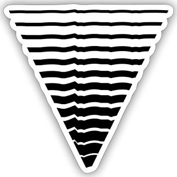 Lines many strokes triangle shape pattern - Sticker size S (10 x 10 cm) - white matte - Front
