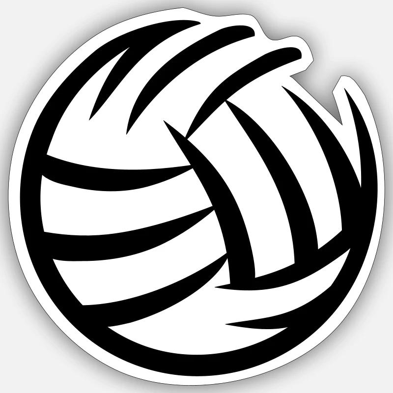 Volleyball - Sticker size S (10 x 10 cm) - white matte