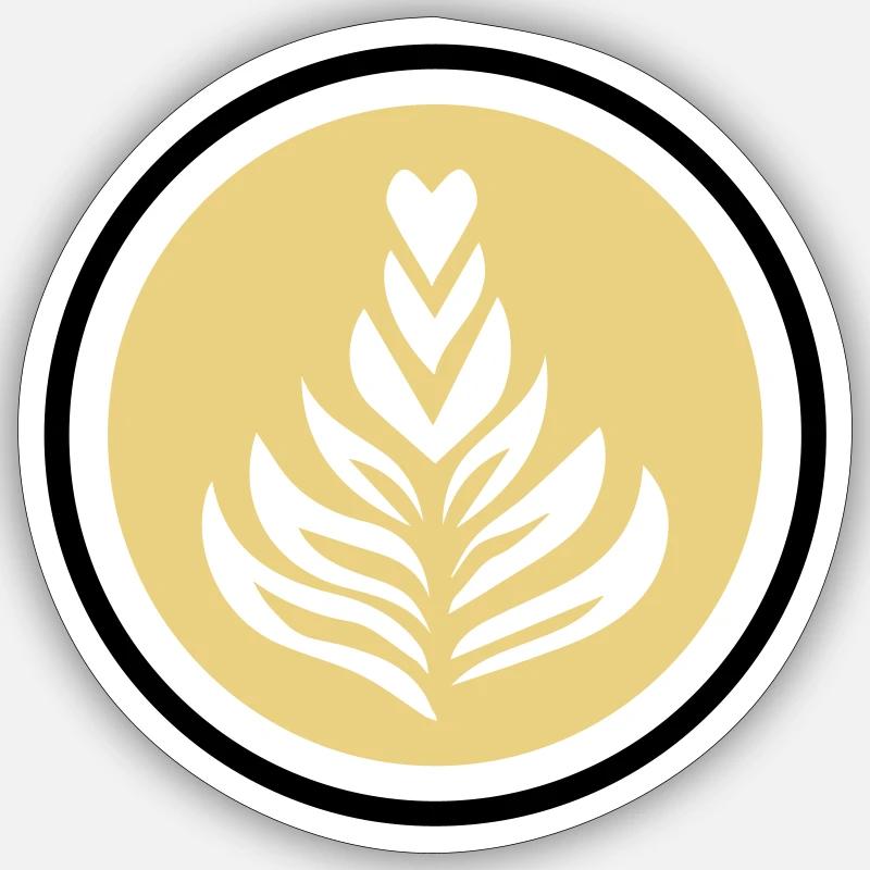 Kaffee Barista Cafe - Sticker Größe S (10 x 10 cm) - Mattweiß