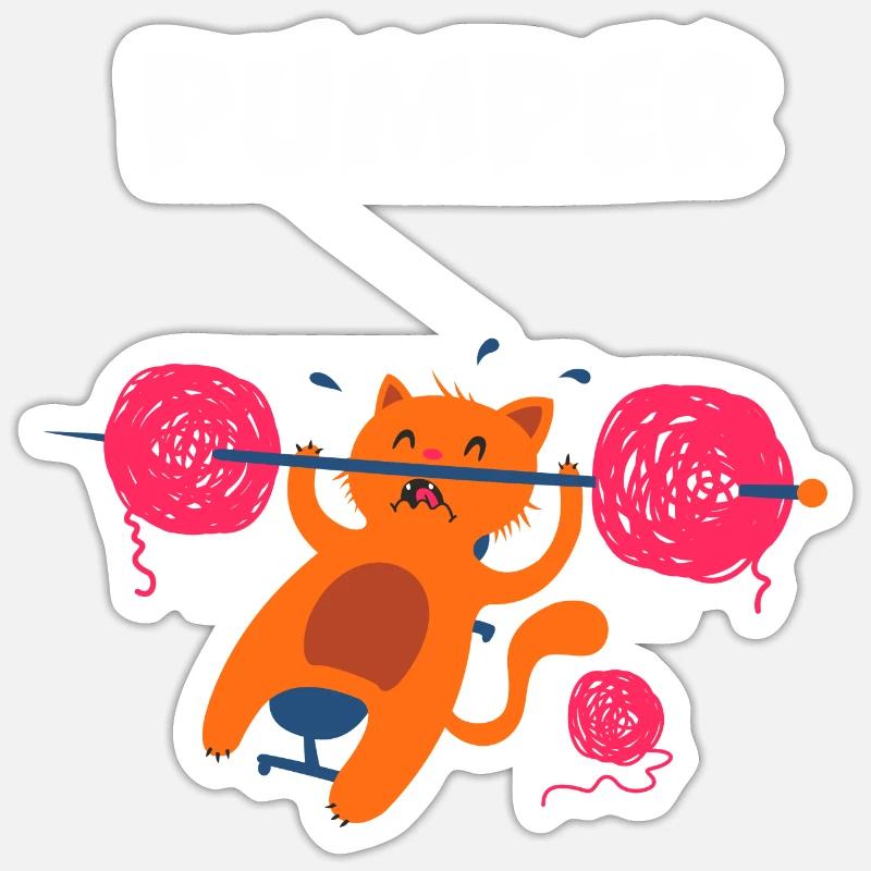 Chat - Sticker taille S (10 x 10 cm) - blanc mat