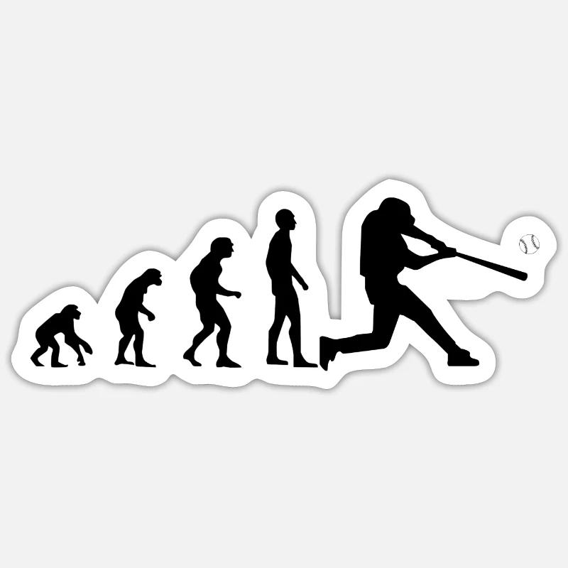 EVOLUTION Baseball - Sticker Größe S (10 x 10 cm) - Mattweiß