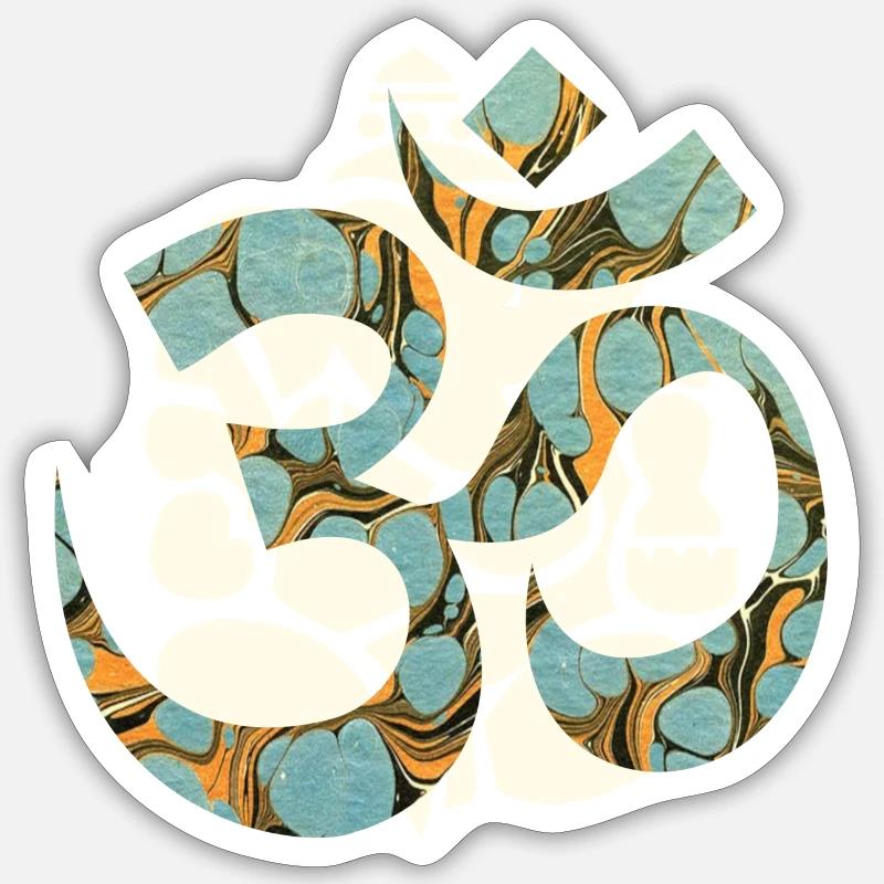 om mit ganesha e 204 - Sticker Größe S (10 x 10 cm) - Mattweiß