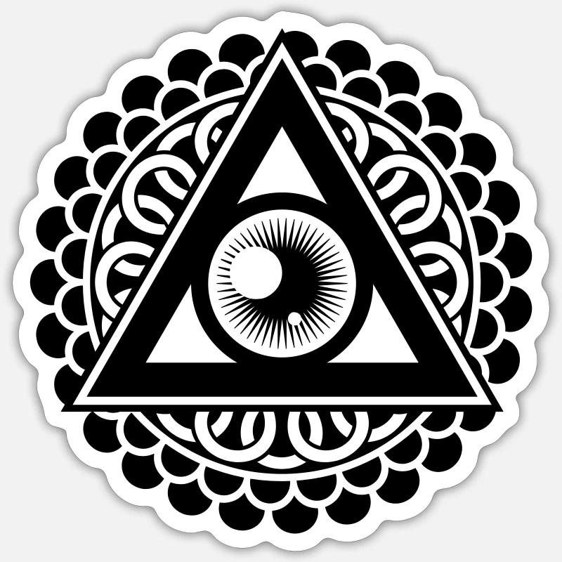 Illuminati Eye - Sticker Größe S (10 x 10 cm) - Mattweiß
