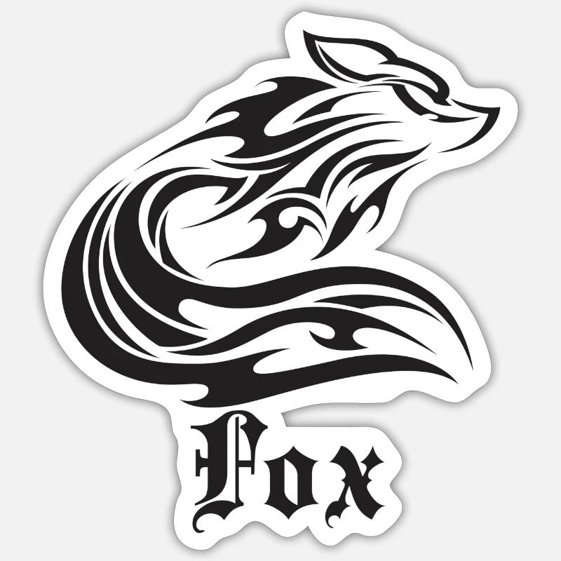 Fuchs Jäger Jagen cool Fox - Sticker Größe S (10 x 10 cm) - Mattweiß