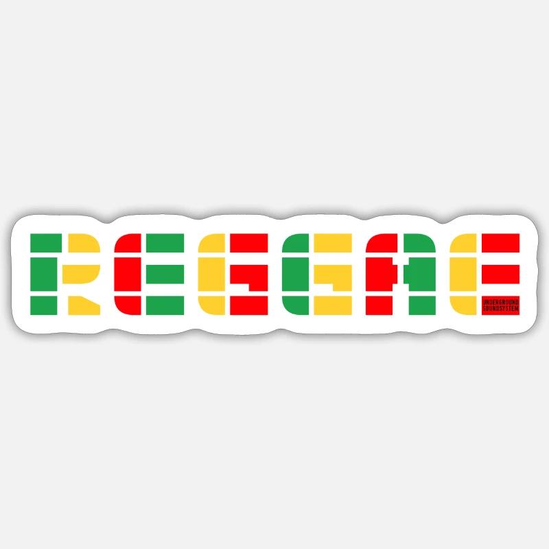 Logo du bloc de couleurs reggae - Sticker taille S (10 x 10 cm) - blanc mat