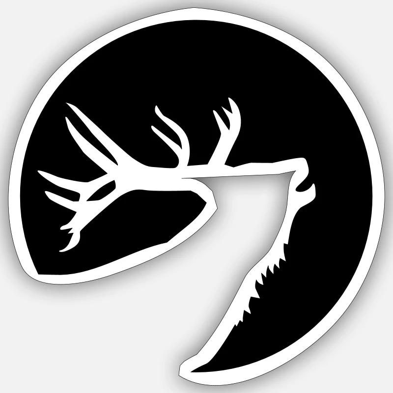 Hirsch - Sticker Größe S (10 x 10 cm) - Mattweiß